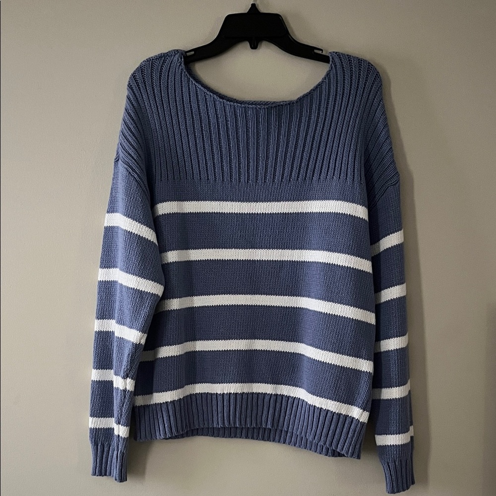Lucky Brand Blue and White Striped Sweater